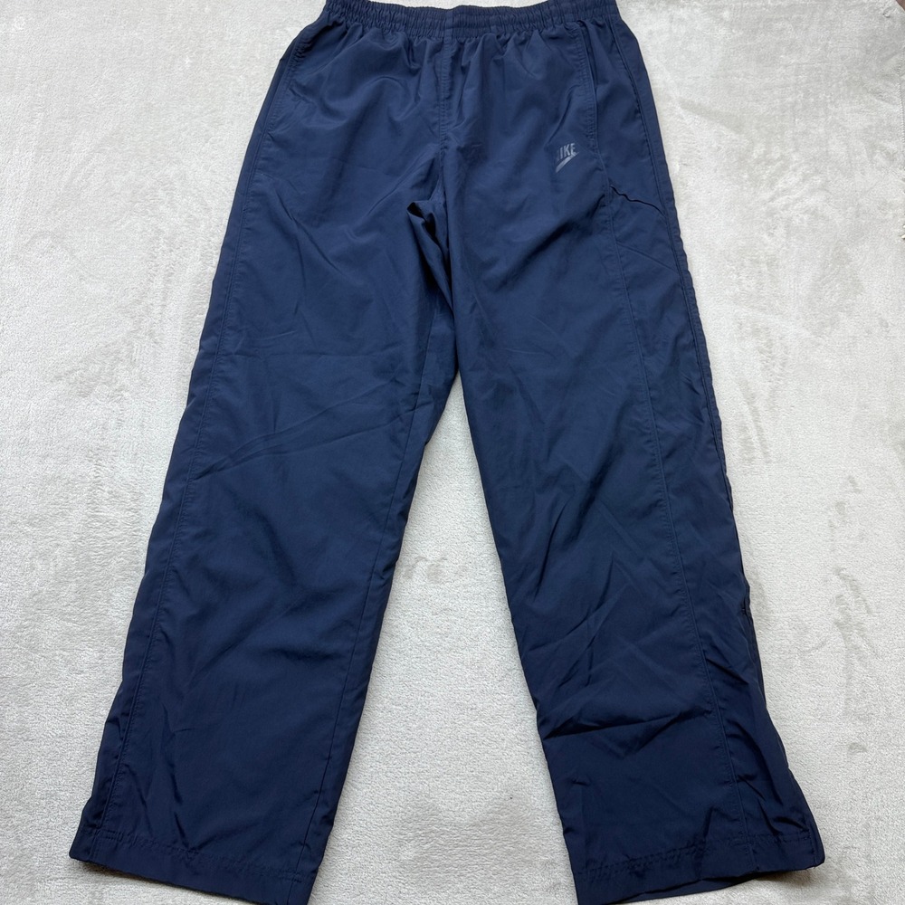 VTG Nike Track Pants Mens Large Navy Blue Sportswear Mesh Lined Windbreaker Y2K